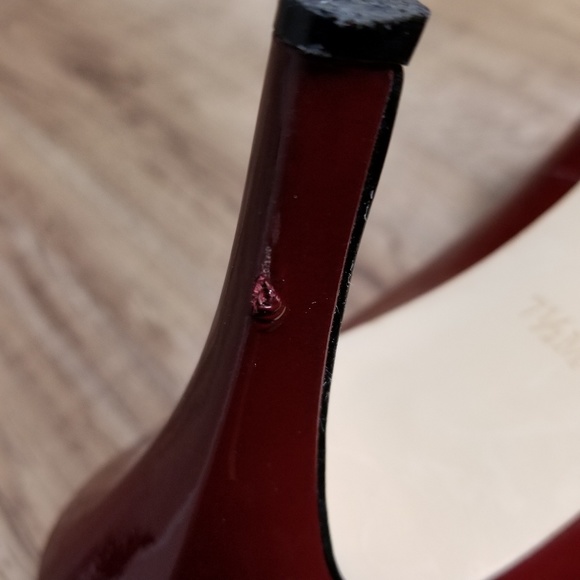 Talbots Burgundy Patent Leather Round Toe with Bow - Picture 5 of 5